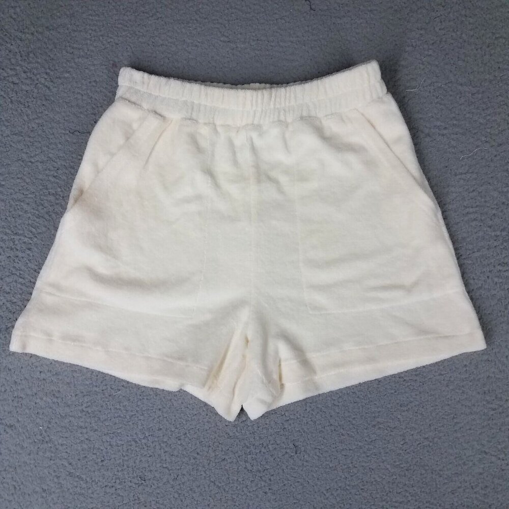 NEW & Other Stories Shorts Women's XS/ 2 Ivory White Terry Cloth Organic Pull On